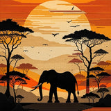 Ultra Soft Area Rug, Non Slip, Stain Resistant, Washable Area Rugs for Living Room, Bedroom, Cultural Wildlife Art Inspiration(Orange)