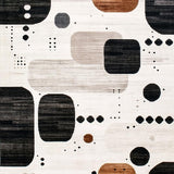 Ultra Soft Area Rug, Non Slip, Stain Resistant, Washable Area Rugs for Living Room, Bedroom, Contemporary Mocha Hues Area with Distinctive Abstract Print(White)