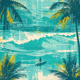 Ultra Soft Area Rug, Non Slip, Stain Resistant, Washable Area Rugs for Living Room, Bedroom, Tropical Paradise Area Rug with Surfboard and Palm Tree Design for Kids(Blue)
