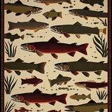 Vibrant Inspired Trout Motif(Beige)