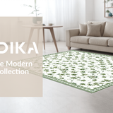 Ultra Soft Area Rug, Non Slip, Stain Resistant, Washable Area Rugs for Living Room, Bedroom, Collegiate Sage Green Aesthetic(White)