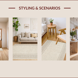 Ultra Soft Area Rug, Non Slip, Stain Resistant, Washable Area Rugs for Living Room, Bedroom, Modern Ivory Living Room Minimalist Wool Rug(Beige)