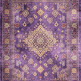 Ultra Soft Area Rug, Non Slip, Stain Resistant, Washable Area Rugs for Living Room, Bedroom, Contemporary Textured Color Burst(Purple)