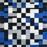 Lively Patterned Geometric Tapestry(Blue)
