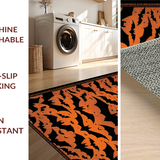 Ultra Soft Area Rug, Non Slip, Stain Resistant, Washable Area Rugs for Living Room, Bedroom, Playful Halloween Character Design(Orange)