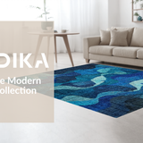 Ultra Soft Area Rug, Non Slip, Stain Resistant, Washable Area Rugs for Living Room, Bedroom, Whale Escape Trap Rug Intricate Octopus Tangle Underwater Maze Runner(Blue)