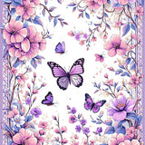 Ultra Soft Area Rug, Non Slip, Stain Resistant, Washable Area Rugs for Living Room, Bedroom, Playful Pastel Garden Scene(Purple)
