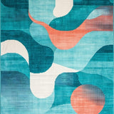 Dynamic Coastal Wave Motif(Blue)