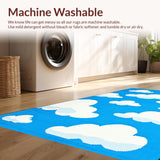 Ultra Soft Area Rug, Non Slip, Stain Resistant, Washable Area Rugs for Living Room, Bedroom, Playful Fluffy Cloud Motif(Blue)