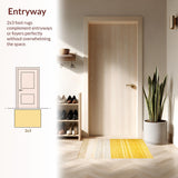 Ultra Soft Area Rug, Non Slip, Stain Resistant, Washable Area Rugs for Living Room, Bedroom, Stylish Farmhouse Inspired Decor(Yellow)