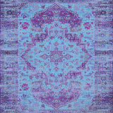 Ultra Soft Area Rug, Non Slip, Stain Resistant, Washable Area Rugs for Living Room, Bedroom, Rustic Violet Geometric Fusion(Blue)