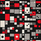 Ultra Soft Area Rug, Non Slip, Stain Resistant, Washable Area Rugs for Living Room, Bedroom, Quirky Black Geometric Motif(Black)