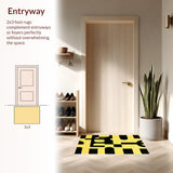 Ultra Soft Area Rug, Non Slip, Stain Resistant, Washable Area Rugs for Living Room, Bedroom, Trendy Urban Textual Decor(Yellow)