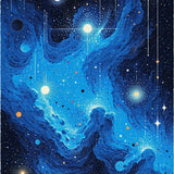 Ultra Soft Area Rug, Non Slip, Stain Resistant, Washable Area Rugs for Living Room, Bedroom, Abstract Galaxy Living Room Non-Slip Space Rug(Blue)