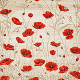 Garden Bloom Reversible Area Poppy & Light Beige Patio Floral(Red)