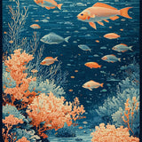 Ultra Soft Area Rug, Non Slip, Stain Resistant, Washable Area Rugs for Living Room, Bedroom, Undersea Exploration Rug Fish & Coral Reefs Carpet for Playtime(Blue)