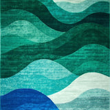 Ultra Soft Area Rug, Non Slip, Stain Resistant, Washable Area Rugs for Living Room, Bedroom, Elegant Turquoise and Green Fusion(Blue)