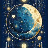 Celestial Themed Cosmic Motif(Blue)