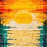 Ultra Soft Area Rug, Non Slip, Stain Resistant, Washable Area Rugs for Living Room, Bedroom, Elegant Earthy Tones Design(Orange)