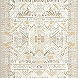 Ivory Beige Geometric Loop Area Tribal Inspired(Beige)