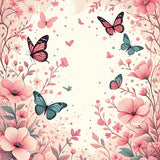 Ultra Soft Area Rug, Non Slip, Stain Resistant, Washable Area Rugs for Living Room, Bedroom, Soft Elegant Butterfly Bloom Design(Pink)