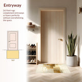 Ultra Soft Area Rug, Non Slip, Stain Resistant, Washable Area Rugs for Living Room, Bedroom, Luxurious Gold Foil Inspired Runner Featuring Sleek Monochrome Design(Beige)