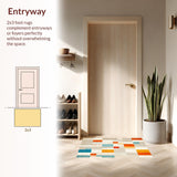 Ultra Soft Area Rug, Non Slip, Stain Resistant, Washable Area Rugs for Living Room, Bedroom, Colorful Geometric Square Burst Abstract Modern Area(Gray)