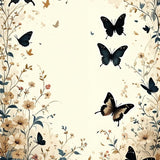 Ultra Soft Area Rug, Non Slip, Stain Resistant, Washable Area Rugs for Living Room, Bedroom, Enchanted Butterfly Garden Area with Floral Motifs for Whimsical Decor(Ivory)