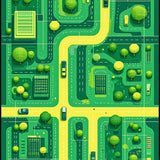 Bright Green Urban Exploration Motif(Green)