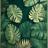 Elegant Gold Green Botanical Motif(Green)