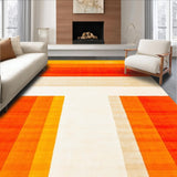 Ultra Soft Area Rug, Non Slip, Stain Resistant, Washable Area Rugs for Living Room, Bedroom, Vivid Abstract Rainbow Motif(Orange)