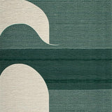 Contemporary Green Curvilinear Artwork(Green)