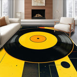 Ultra Soft Area Rug, Non Slip, Stain Resistant, Washable Area Rugs for Living Room, Bedroom, Groovy Retro Sonic Vibe(Black)