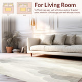 Ultra Soft Area Rug, Non Slip, Stain Resistant, Washable Area Rugs for Living Room, Bedroom, Ethereal Cloudscape Area Modern Beige Grey Blended(Beige)