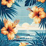 Ultra Soft Area Rug, Non Slip, Stain Resistant, Washable Area Rugs for Living Room, Bedroom, Exotic Botanical Graphic Design(Orange)