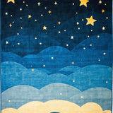 Ultra Soft Area Rug, Non Slip, Stain Resistant, Washable Area Rugs for Living Room, Bedroom, Enchanting Radiant Starry Scene(Blue)