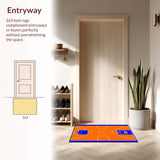 Ultra Soft Area Rug, Non Slip, Stain Resistant, Washable Area Rugs for Living Room, Bedroom, Striking Athletic Field Imagery(Orange)