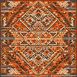 Ultra Soft Area Rug, Non Slip, Stain Resistant, Washable Area Rugs for Living Room, Bedroom, Elegant Tiled Ogee Elements(Orange)
