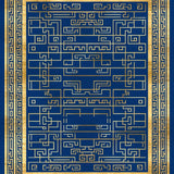 Ultra Soft Area Rug, Non Slip, Stain Resistant, Washable Area Rugs for Living Room, Bedroom, Rich Boho Tiled Arrangement(Blue)