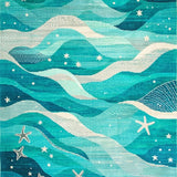 Ultra Soft Area Rug, Non Slip, Stain Resistant, Washable Area Rugs for Living Room, Bedroom, Coastal Starfish Ocean Wave Runner Rug Teal Blue Nautical Accent Carpet(Blue)
