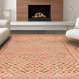 Ultra Soft Area Rug, Non Slip, Stain Resistant, Washable Area Rugs for Living Room, Bedroom, Eclectic Textured Contemporary Look(Orange)