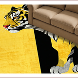 Ultra Soft Area Rug, Non Slip, Stain Resistant, Washable Area Rugs for Living Room, Bedroom, Striking Ethnic Tiger Print Aesthetic(Gold)