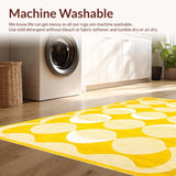 Ultra Soft Area Rug, Non Slip, Stain Resistant, Washable Area Rugs for Living Room, Bedroom, Bright Cheerful Coastal Touch(Yellow)