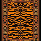 Ultra Soft Area Rug, Non Slip, Stain Resistant, Washable Area Rugs for Living Room, Bedroom, Tiger Print Area Boho Decor(Black)
