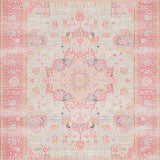 Ultra Soft Area Rug, Non Slip, Stain Resistant, Washable Area Rugs for Living Room, Bedroom, Artistic Modern Floral Fusion(Pink)