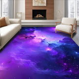 Ultra Soft Area Rug, Non Slip, Stain Resistant, Washable Area Rugs for Living Room, Bedroom, Vivid Celestial Starfield Motif(Purple)