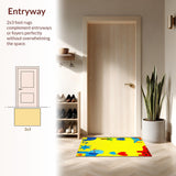 Ultra Soft Area Rug, Non Slip, Stain Resistant, Washable Area Rugs for Living Room, Bedroom, Playful Cartoon Animal Mosaic(Yellow)