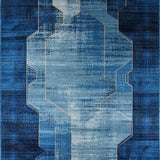 Ultra Soft Area Rug, Non Slip, Stain Resistant, Washable Area Rugs for Living Room, Bedroom, Transitional Coastal Wave Design(Blue)