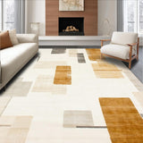 Ultra Soft Area Rug, Non Slip, Stain Resistant, Washable Area Rugs for Living Room, Bedroom, Serenity Plush With Abstract Brushstroke(Ivory)