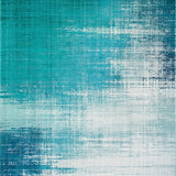 Ultra Soft Area Rug, Non Slip, Stain Resistant, Washable Area Rugs for Living Room, Bedroom, Distressed Blue Circle Rug: Soft, Washable Teal Area Rug(Blue)